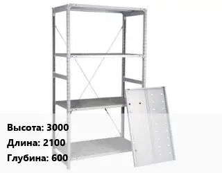 Стеллаж металлический 3000х2100х600